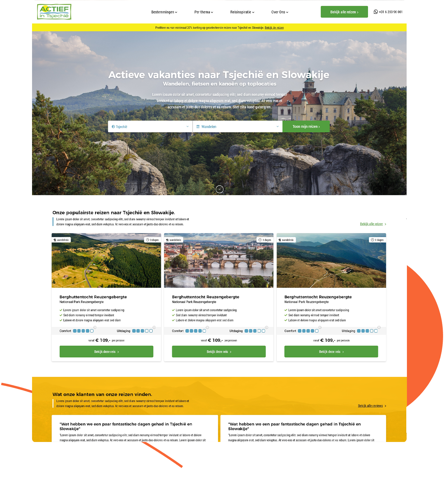 actief tsjechie reisbureauwebsite